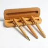Naturlig bambu penna undertecknande penna trä penna kulspetspennor skol kontor leverantörer julklappar gratis dhl
