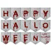 HALLOWEEN Party Party Parts Festival Parts Пугающие одноразовые посуды Комплект Красный Palm Print Paper Cup Tap TableCloth Flag