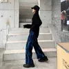 QWEEK Streetwear Kobiety Szerokie spodnie do nóg Koreański Styl Oversize Palazzo Spodnie Kobiety Hip Harajuku Spodnie Kobiety Q0801