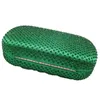 Evening Bags Royal Green Rhinestones Clutch Women Bridal Handbag Wedding Party Crystal Purse Chain Shoulder Bag