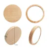 Wood Small Round Mirror Portable Pocket Mirror Wooden Mini Makeup Mirror Wedding Party Favor Gift Custom Logo WWA142