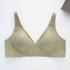 Seamless Bra Wire Free Bra Sexig Triangle Brassiere Mjuka Kvinnors Push Up Underkläder Feminina Småbröst Justerar Kvinna A B C Cup 211110