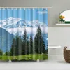 Rideaux de douche Paysage rideau de douche ensemble de salle de bain montagne cascade Nature paysage salle de bain rideau chambre dortoir rideaux R230831