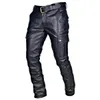 Herenbroek WEPBEL Mannen Recht PU Leer Biker Moto Lange Losse Street Style Steampunk Broek Rock Roll2802