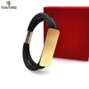 Yd&ydbz 2019 New Rose Gold Bracelets Women & Men Accessories Leather Bracelet Handmade Fashion Punk Style Luxury Jewelery Gifts Q0719