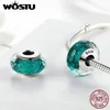 100% 925 Sterling Silver Fascinating Green Murano Glass Beads Fit Original WST Bracelet European Jewelry Q0531