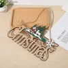 Porte de noël en bois suspendu Oranments mur décor de noël pour la maison bonne année Naviidad portes pendentifs