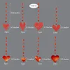 パーティーデコレーション16pcsキラキラ音レッドハートガーランドの装飾バレンタインデイウェディング3114のための吊りストリーマーバナーストリングバックドロップ