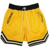 Męskie Siłownia Fitness Szorty Budynek Body Jogging Workout Make Slim Fit Short Spodnie Mężczyźni Kolano Długość Oddychająca Mesh Spodnie dresowe M-3XL 210629