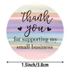 500 قطع rainbow الليزر أشكر لك ملصقات 1.5 بوصة ملصقات الأعمال الصغيرة اللاصقة ملصقات لاصقة للمحلات التفاف لوازم ملصقا