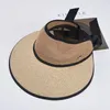 Brede rand hoeden zomer dames stroming boogband sombrero playa oversized strand cap fedora hoed voor vrouwen grote zon lege top oliv22