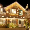 Рождественские струнные огни 5M Светодиодная занавеска сосульки гирлянды струнные огни понадобие 0,4-0,6 м украшения для карнизы садовые улицы открытый Y201020