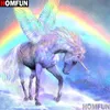 Homfun Tam Kare / Yuvarlak Matkap DIY Elmas Boyama "Melek Unicorn" 3D Nakış Çapraz Dikiş 5D Ev Dekorasyonu A13741
