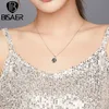 BISAER 925 brillant galaxie longs colliers pendentifs femmes en argent Sterling bijoux fins EFN200