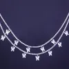 Shiny Rhinestone Double Layer Waist Jewelry Sexy Temperament Butterfly Lady Belly Button Body Chain Accessories