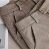 Calças de lã Lápis de Harem Mulheres Outono Inverno Alto Cintura Casual Terno Escritório Senhora Mulheres Calças 210915