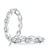 Lesf 925 sterling silver syntetiska diamantringar för kvinnor fest finger ring för flicka fin smycken gåva