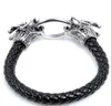 Bangle Fashion Domineering Design Lädervävning Kinesisk Dragon Armband Mäns Rock Party Locomotive Smycken