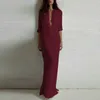 Vintage long pregnancy dress Women's Summer Loose Deep V-Neck Long Sleeve Cotton Linen Long Dress Maternity dresses vestidos#35 Q0713