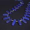Approx20PCS/strand Top Drilled Lapis Lazuli Slice Stick Loose Beads,Natural Gems Stone Slab Nugget Pendants Jewelry Making