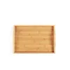 Trä bambu rektangulär servering bricka kung fu te bestick brickor lagring pall fruktplatta med handtag