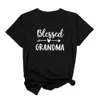 Maglietta estiva della nonna benedetta Donna Nonna T-shirt grafiche carine Manica corta Mamma Top Camisetas Mujer nere
