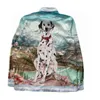 Casablanca 21SS Spotted Dog Silk Court Marque de mode pour hommes et femmes Chemise polyvalente à manches longues 302C