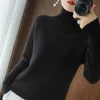 Gola alta cashmere mulheres pullovers suéteres sólido casual manga longa de malha jumper feminino bottoming pulôver camisola outono inverno