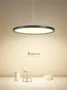 Pendant Lamps Modern Restaurant LED Chandelier Lighting Nordic Minimalist White/black Round Hanging Lamp Dining Table