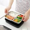 Stainless Steel Thermal Lunch Box containers with Compartments Leakproof Bento With Tableware Food Container Y200429