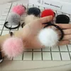 50st 4cm Real Mink Fur Ball med elastiskt rep Handgjorda Pompoms Band för barn Flickor Hårtillbehör