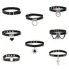 Fashion cosplay Harajuku Punk Rock Gothic Choker necklaces Sexy PU Leather Heart Round Spike Collar Chokers Necklace Body Accessories