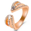 Cluster Ringen Mode Rose Gold Arrow Zirkoon Engagement voor Vrouwen Temperament Simple Open Index Vinger Ring Luxe Sieraden