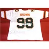 001 # 98 Jerome Brown Universidade Personalizada de Miami Hurricanes Jersay Snake College Jersey Tamanho S-4XL ou Personalizado Qualquer nome ou Number Jersey