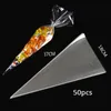 Gift Wrap 50 Stks / Set Clear Cellofaan Verpakkingzak Transparant Cone Candy Popcorn Voor DIY Bruiloft Verjaardagsfeest Plastic Voedsel
