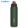 Thermos Bottiglia sottovuoto a doppia parete, classica bottiglia d'acqua verde militare in acciaio inossidabile 18/10, adatta per sport all'aperto