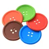 Creative 6 Colors круглый мягкий резиновый коврик милый кнопка формы кнопок Силиконовые подставки для домашних посредников PlaceMat DH8611