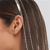 Volledige strass Long Tassel Crystal Headband Headpiece for Women Bijoux Hair Hape Head Chain Accessoires Wedding Haarbandfeest JE8072093
