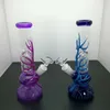 25CM 10 Inch Premium Glow in the Dark Diverse kleuren met ader Waterpijp Waterpijp Bong Glazen bongs met 14 mm downstem en kom Klaar voor gebruik