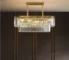 Salon lustre salle à manger lit lampes de luxe haut de gamme atmosphère simple lumière ronde cristal