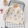 Ankomst Höst och Vinter Baby Toddler Girl Balloon Print Velvet Sweater Barnkläder 210528