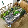 Piękny Dwór Kwiat I Brook Zagęścić Bawełniany Obrus ​​3D Zielony World Seascape Wymagalny Tkanina Prostokątny Okrągły stół 210626