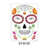 Ny Vattentät svett Halloween Party Supplies Masquerade Rolig Makeup Tillfälligt Klistermärke Face Tattoo Stickers