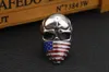 Moda bandeira americana mascarada infiel crânio motociclista anel de aço inoxidável jóias gótico crânio motor motociclista masculino anel para presente 2 col6120691