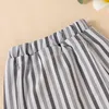 kids Clothing Sets girls outfits children Puff Sleeve Tops+Stripe skirts 2pcs/set summer Spring Autumn fashion Boutique baby clothes