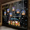 Projektanci Dekoracje Świąteczne Drzwi Szkło Drzwi Naklejki Duży Snowman Renifer Santa Claus Choinki Okno przylega Wiszące ornamenty Naklejka Zimowa kreskówka