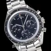 OMF Apollo 15, 40-летний юбилей, хронограф с ручным заводом, мужские часы с черным циферблатом, браслет из нержавеющей стали, новое издание 2021 года Pur261G