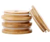 Качественные бамбуковые крышки крышки 70 мм 86 -мм многоразовый бамбук банки банки с соломенным отверстием и силиконовым уплотнением