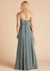 NEW! Flowy Chiffon Bridesmaid Dress Spaghetti Straps Pockets Maid Of Honor Dress Floor Length Wedding Party Guest Gowns