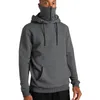 Sweats à capuche pour hommes Sweats à capuche pour hommes à manches longues en coton solide Streetwear Sweat à capuche avec masque facial Tops Casual Sport Pull Fash